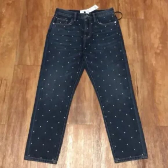 Current/Elliott Cropped Slim Studded Jeans Size 26 - Picture 1 of 5
